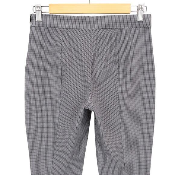Everlane The Side-Zip Stretch Cotton Tapered Cropped Work Pant Grey Plaid Size 2 - Picture 4 of 7